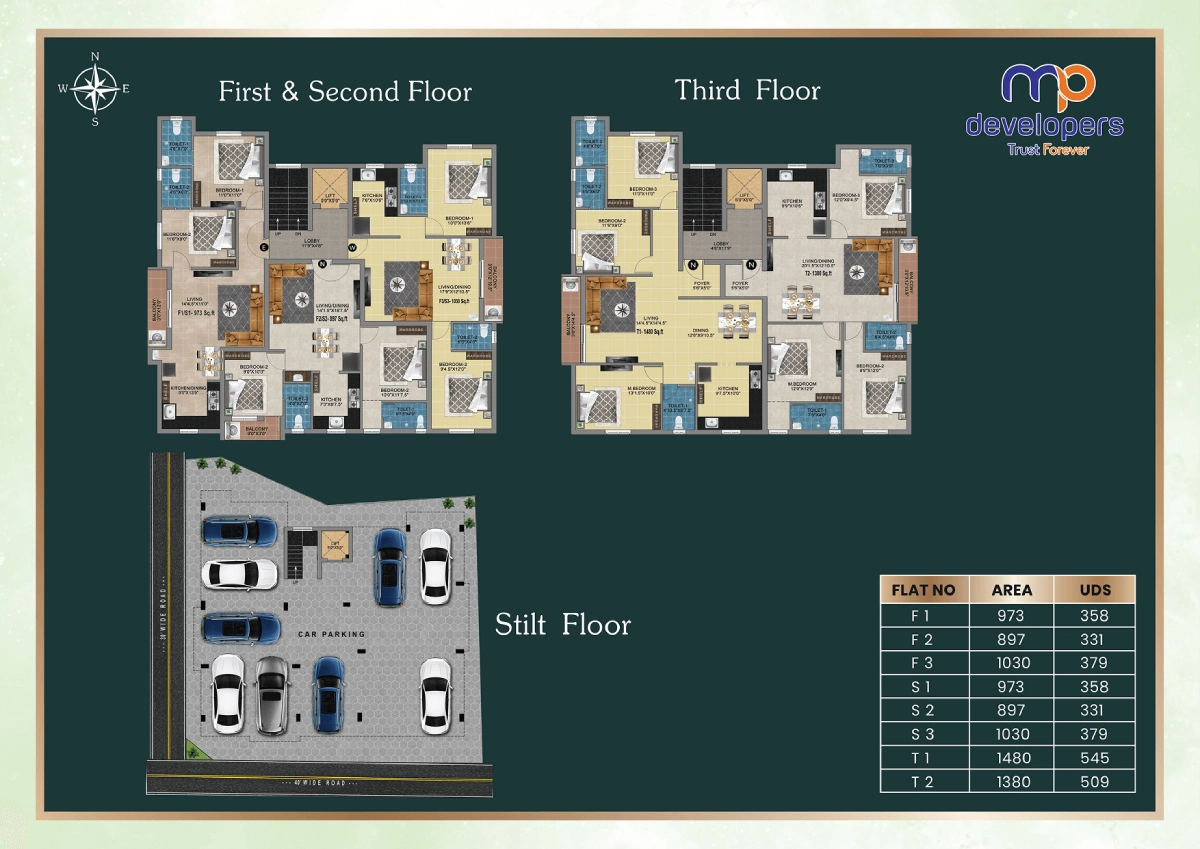 MP Green Bay – Typical Floor Plan, Third Floor