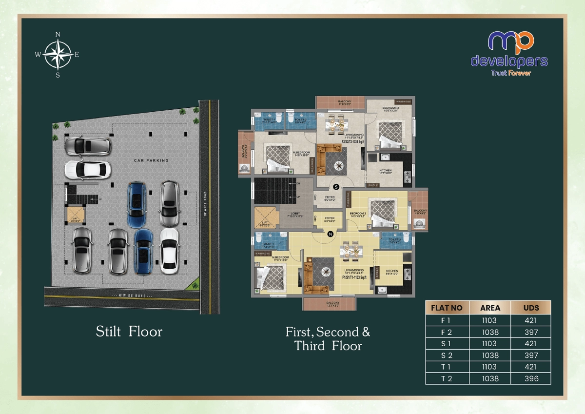 MP Green Bay – Typical Floor Plan, First & Second Floor